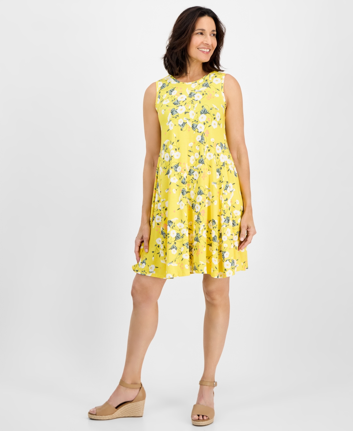 Women's Printed Sleeveless Flip-Flop Dress, Exclusively at Macy's - Floral Blush