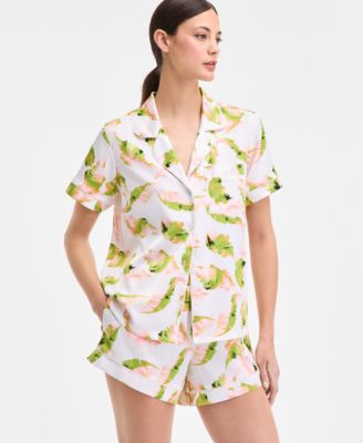 I.N.C International Concepts Women's Stretch Satin Short-Sleeve Pajama Set, Exclusively at Macy's