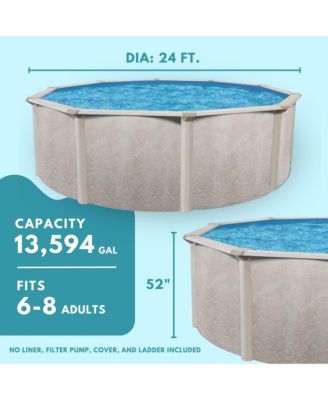 Phoenix 24' x 52" Round Frame Above Ground Swimming Pool without Liner