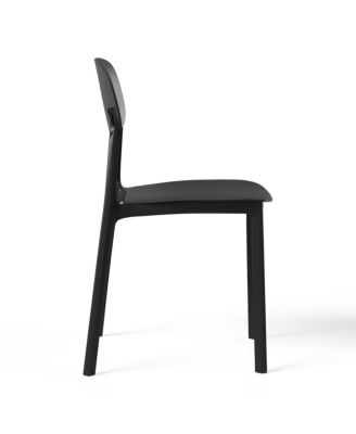 Modern Stackable Polypropylene Plastic Patio Dining Chair (Set of 2)