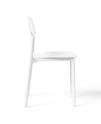 Modern Stackable Polypropylene Plastic Patio Dining Chair Set of 2