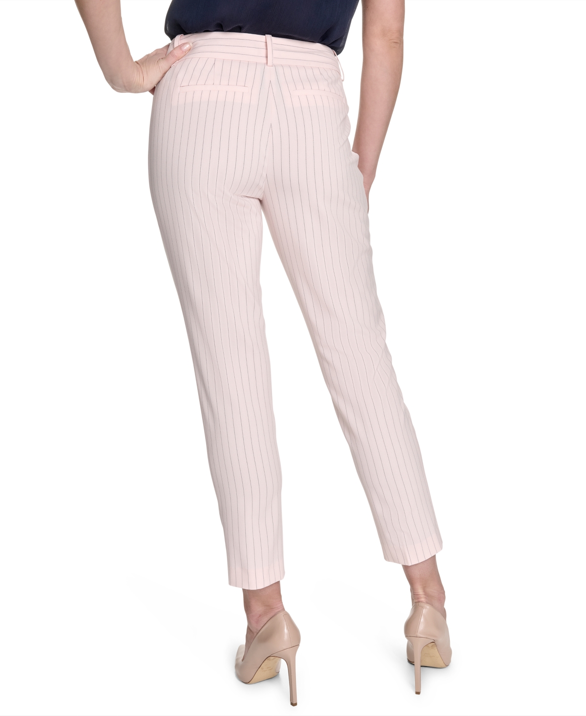 Tommy Hilfiger Women's Pinstripe Mid Rise Slim-leg Pants