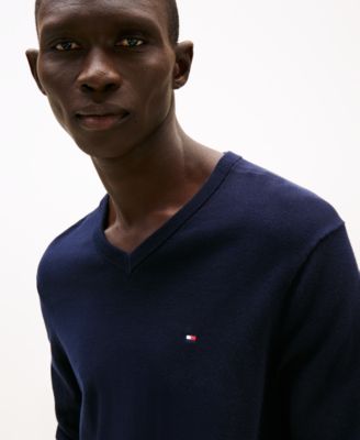 Men's Essential Solid V-Neck Sweater