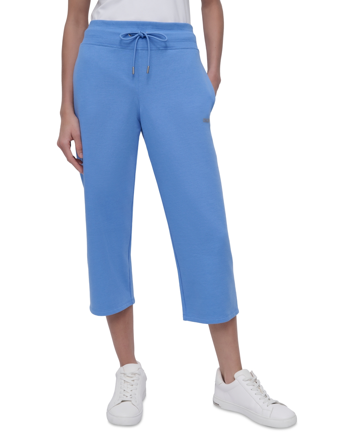 Dkny Sport Women's Studded-logo Cropped Pants