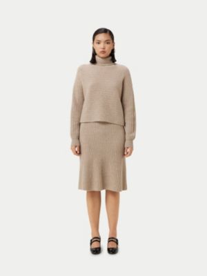 Women's Cashmere Cropped T-Neck Sweater
