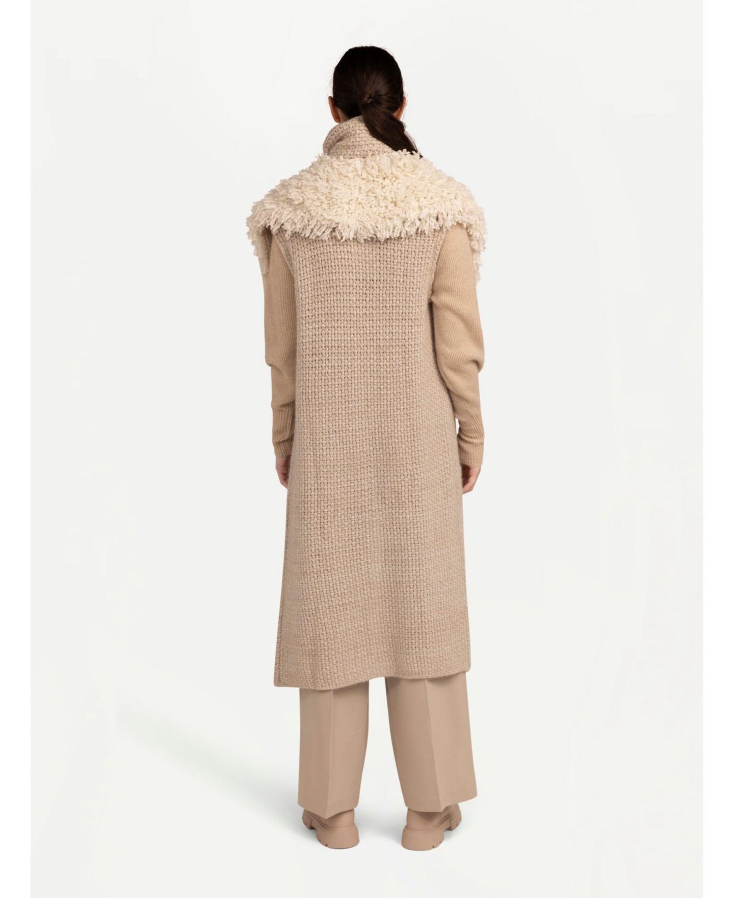 Женский жилет Gobi Cashmere Loop-Stitched Cashmere Vest, цвет: Нейтральный устричный серый — фото 4