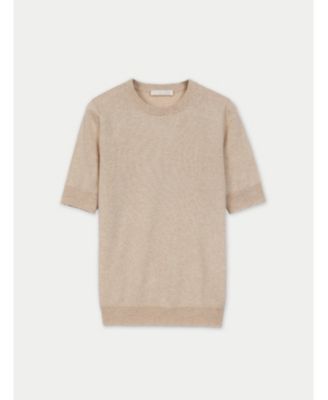 Women's Organic Color Crew Neck Cashmere Top