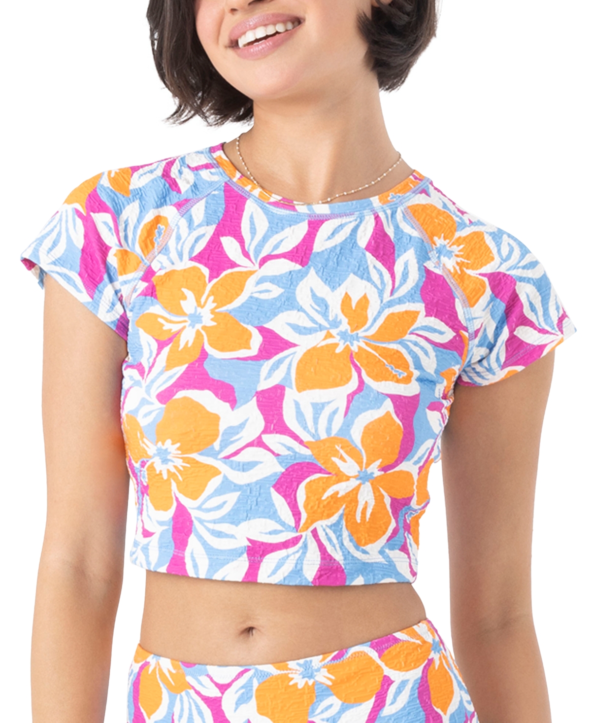 Juniors' Topanga Canyon Cropped Rash Guard - Multi
