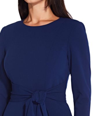 Women's Tie-Front 3/4-Sleeve Crepe Knit Dress