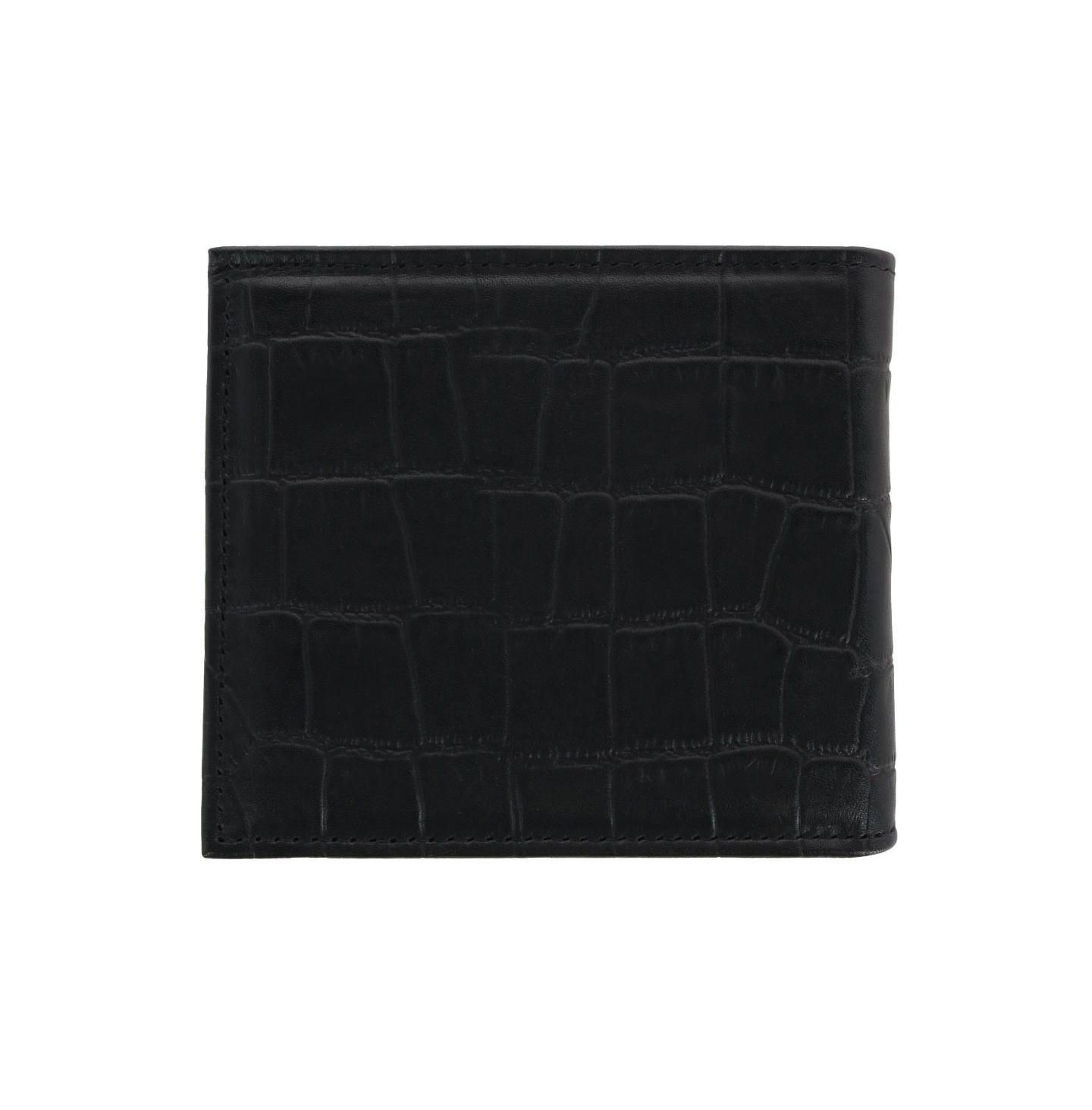 Мужской кошелёк Trafalgar Esteban Croco Embossed Leather 8 Slot Bi-Fold Wallet, цвет: Чёрный — фото 4