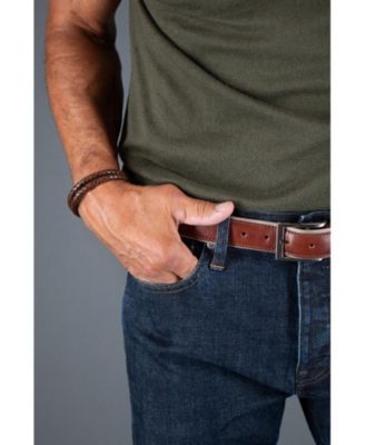 Loose Fit Simple 2 Band Braided Secure Clasp Leather Bracelet