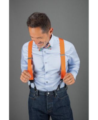 Men's Phoenix 38mm Grosgrain Non Stretch Ribbon Button End Suspenders