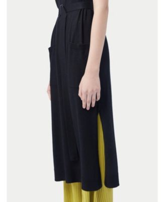 Women's V-neck Silk Cashmere Dress Yellow