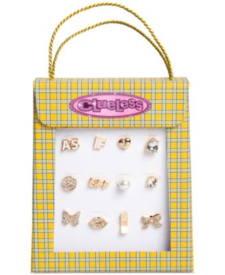 Gold-Tone 12-Pc. Set Mixed Stone Single Stud Earrings