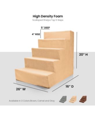 Home Base 5-Step Dog Stairs for Bed, Dog Steps for Couch,  Pet Stair for Cats and Dogs Non-Slip and High Density Foam