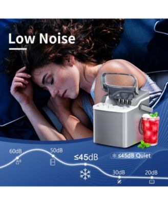 Portable Countertop Ice Maker, 26 lbs/24H with 2 Sizes Bullet Ice Cubes, Handle, Self-Cleaning, 9 Cubes in 6 Min Ice Machine
