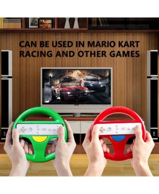Mario Kart Wii, 2 Pack Racing Steering Wheel for Wii Controller, Wii Mario Kart Racing Wheel Compatible with Nintendo Wii, Mario Kart, Tank, More Wii or Wii U Racing Games, Easy to Operate