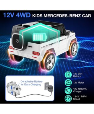 Officially Licensed Mercedes-Benz EQG 12V Electric Kids Ride-On Car with Parent Remote Control, White