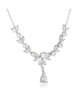 Pearl & Crystal Drop Necklace
