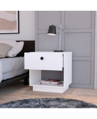 20" Black One Drawer Nightstand With Integrated Tech