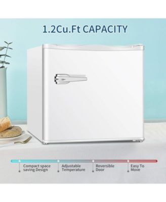 Mini Freezer, 1.2 Cu. Ft Small Upright Freezer with Handle, Removable Shelves, 7-Level Adjustable Thermostat, Low Noise Freezer
