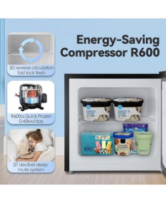 Mini Freezer, 1.2 Cu. Ft Small Upright Freezer with Handle, Removable Shelves, 7-Level Adjustable Thermostat, Low Noise Freezer