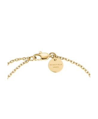 Dangling Crystal Bracelet In 14K Yellow Gold Plated Stainless Steel