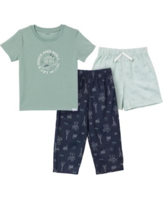 Toddler Boys 3-Piece T-Shirt, Shorts & Pants Pajama Set, Rock & Roll, 5T