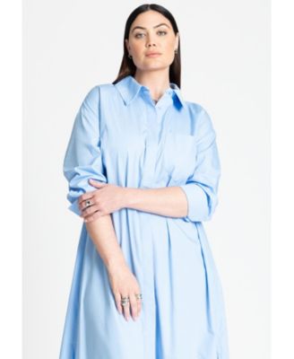 Women's Collared Maxi Shirt Dress