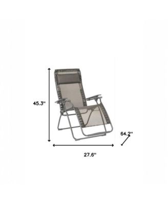 Graphite Metal Outdoor Zero Gravity Chair with Matching Cushion