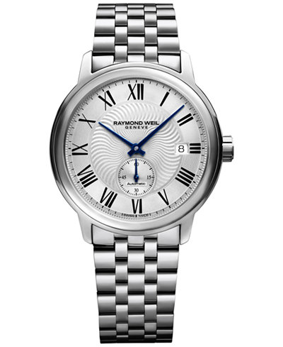 RAYMOND WEIL Men's Swiss Automatic Maestro Stainless Steel Bracelet Watch 40mm 2238-ST-00659