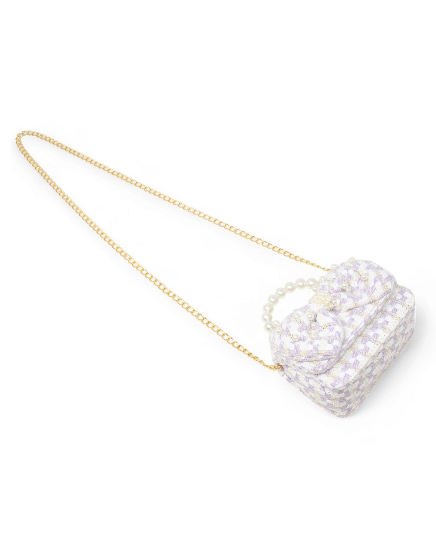 Сумка Tiny Treats + Zomi Gems Tweed Jumbo Pearl Bow Handbag, Pink для девочек, цвет: Фиолетовый — фото 4