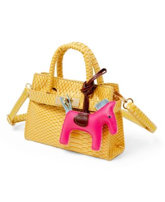 Girls Crocodile Pony Handbag, Orange