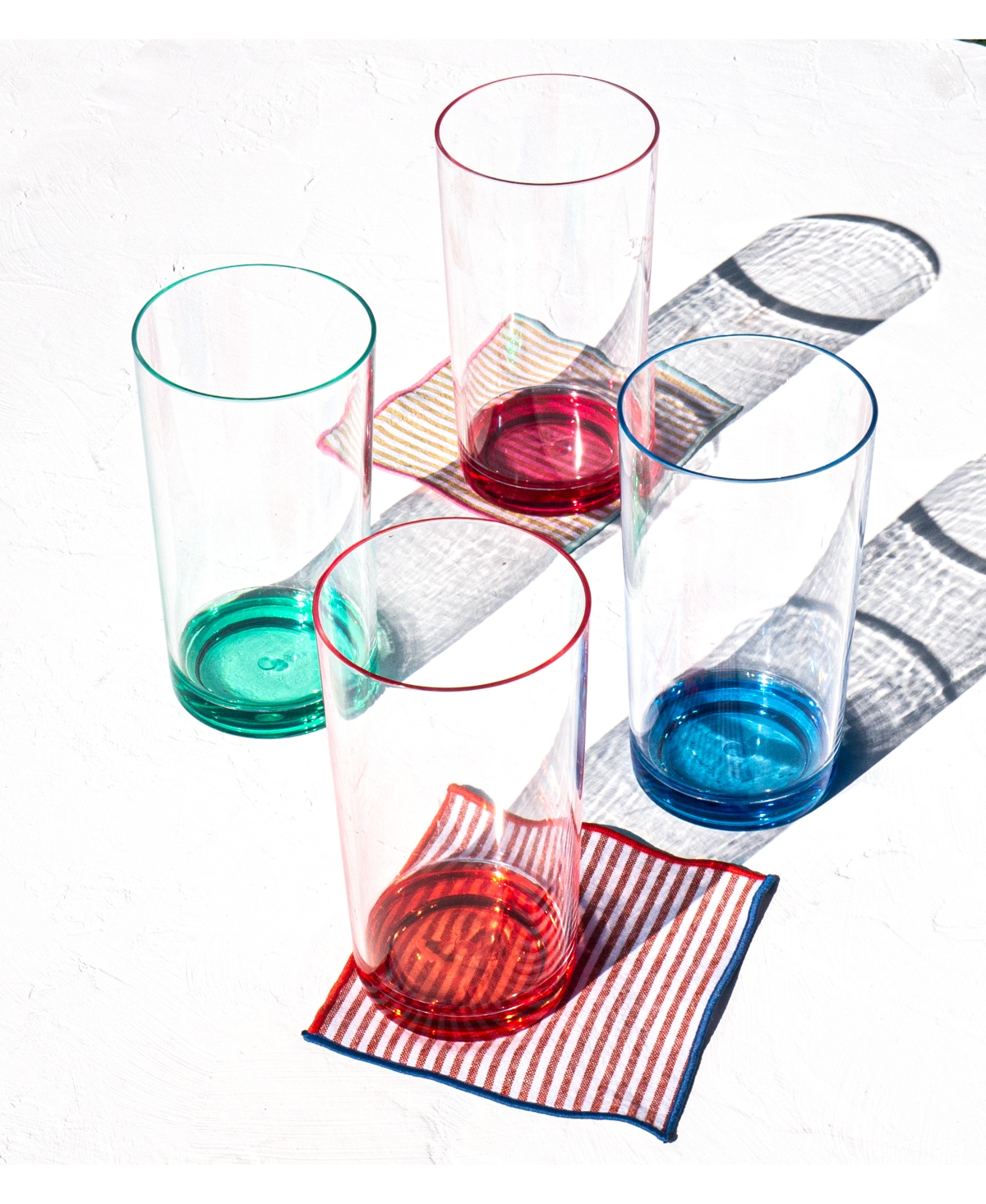 Tarhong Color Base Jumbo Glasses, Set Of 6 In Orange