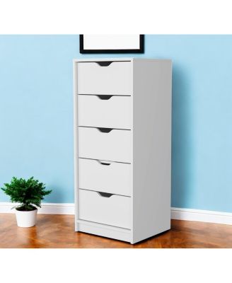 Manufactured Wood 5-Drawer Narrow Dresser – Space-Saving Design