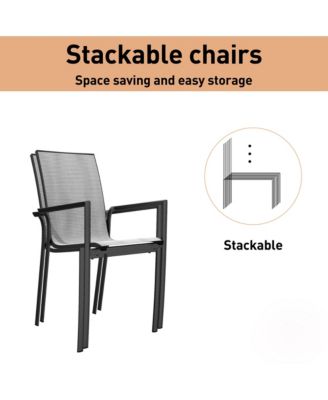 Aluminium Frame with Stackable Dining Chairs