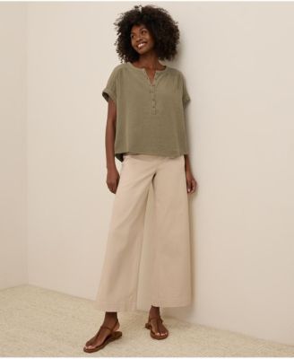 Women's  Cotton Coastal Double Gauze Short Sleeve Popover