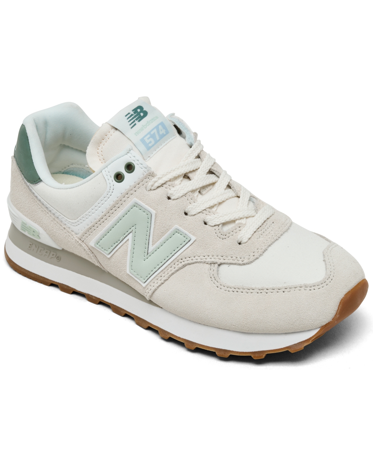 New Balance Women's 574 Core Casual Sneakers from Finish Line - Sea Salt, New Spruce