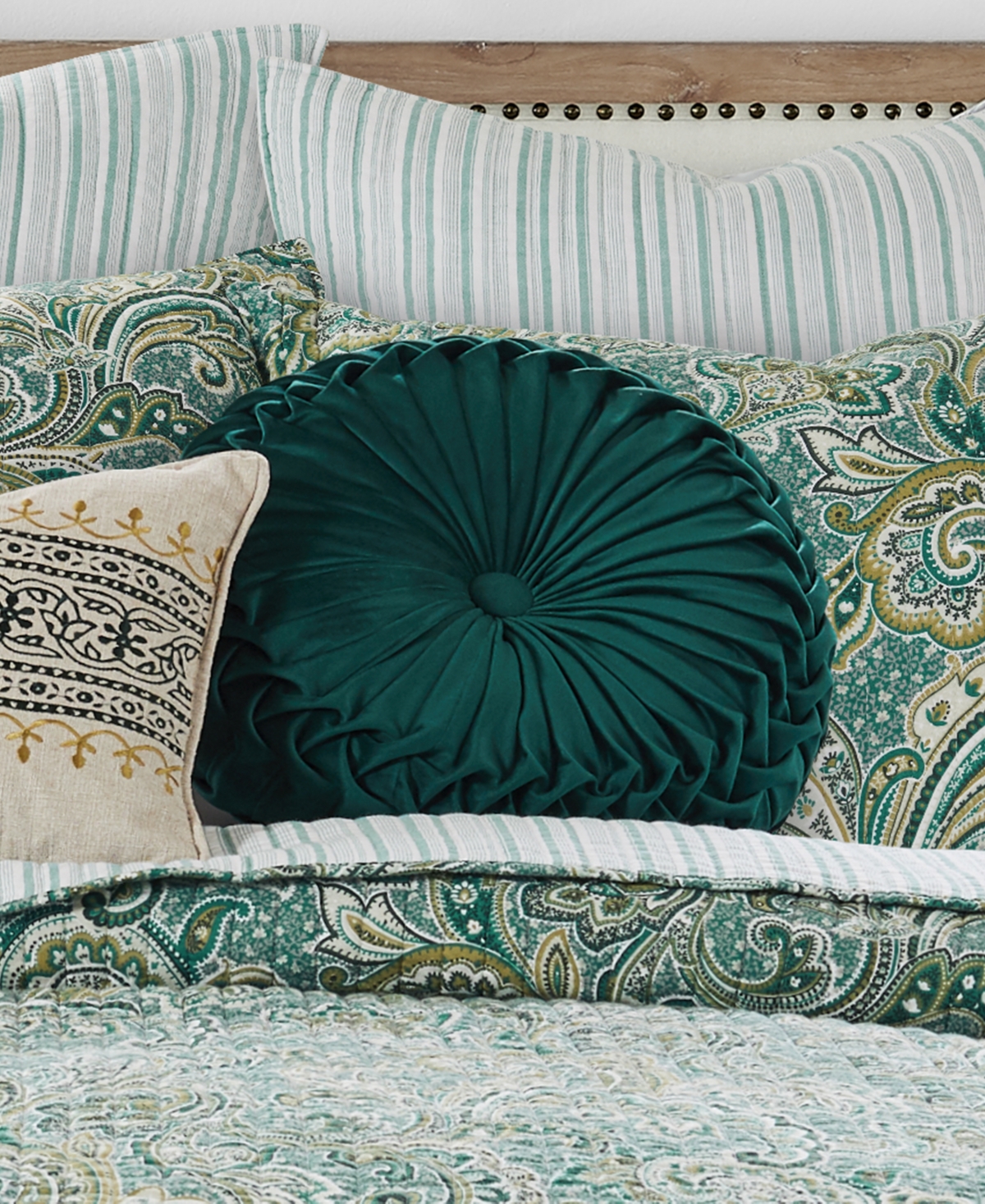 Levtex Kimpton Button Tufted Decorative Pillow, 16" Round