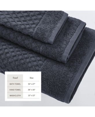 Quick-Drying Cotton Diamond Waffle Textured 6-Piece Bath Towel Set 54x27x0.5 inches,26x16 inches