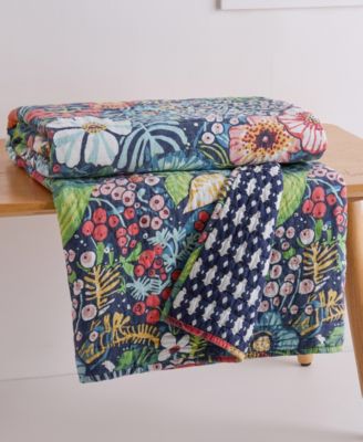 Night Garden Reversible Quilted Throw, 50" x 60"