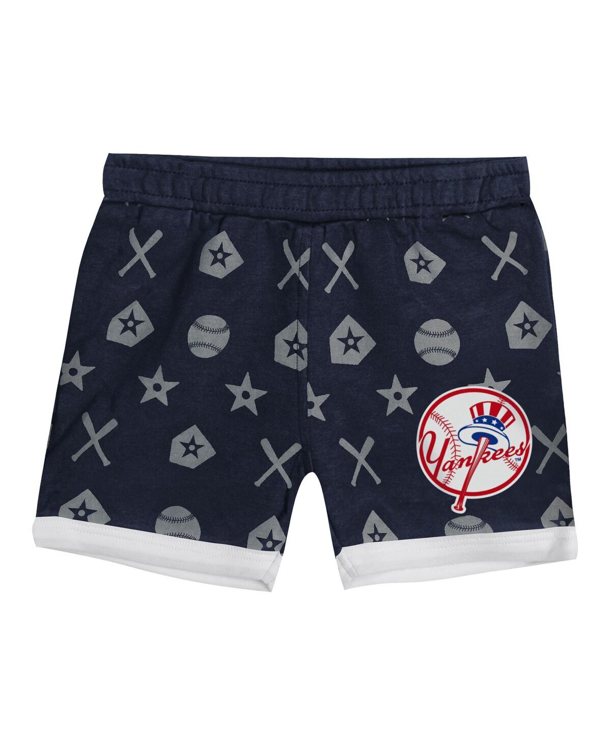 Outerstuff Baby Boys And Girls 2-piece Navy New York Yankees On Deck Diaper Cover Set In Navy