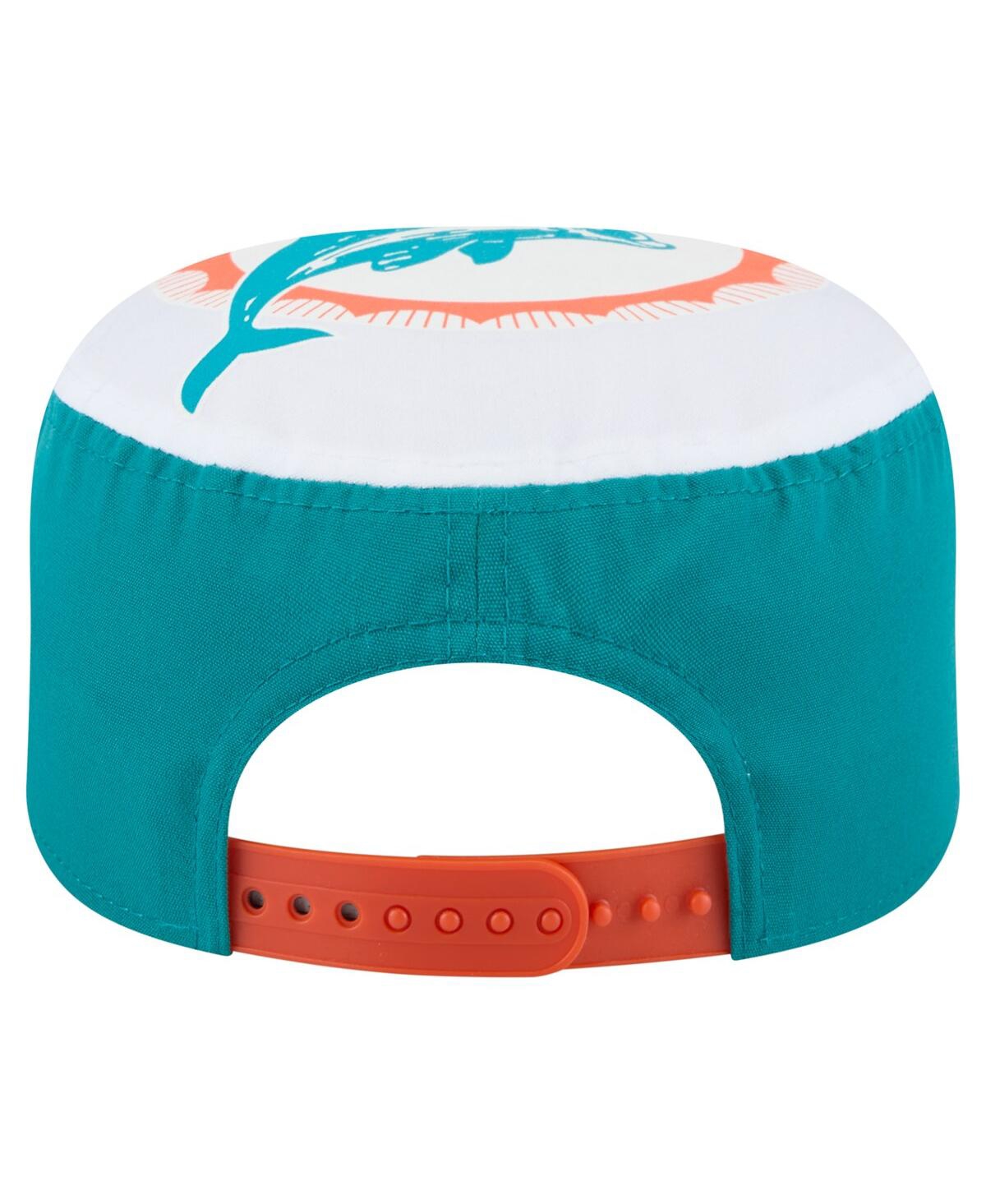 New Era Men's Aqua Miami Dolphins Throwback Retro Painter Snapback Hat In Aqua