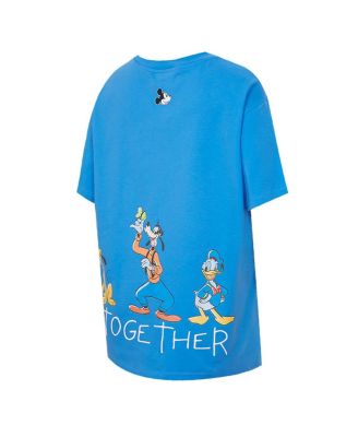 Women's Blue Mickey Friends Always Together Boyfriend T-Shirt