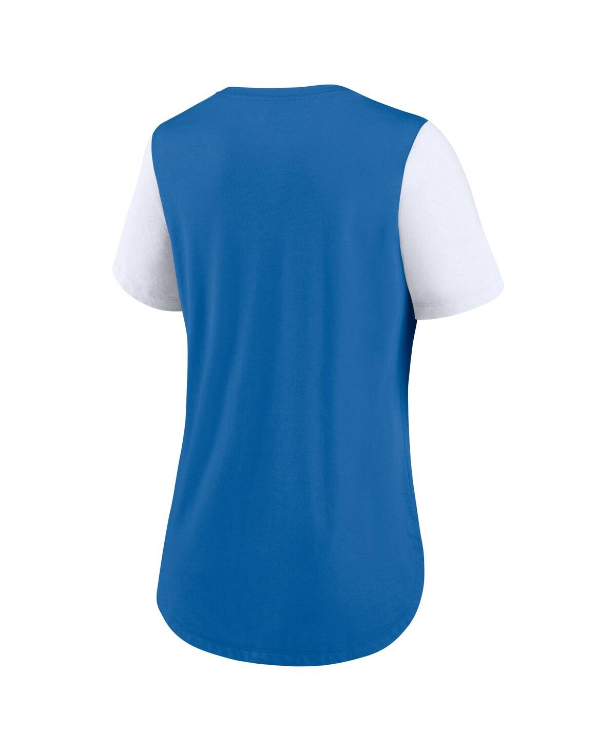 Nike Women's Blue Detroit Lions Team Nod Tri-blend Fashion T-shirt In Blue