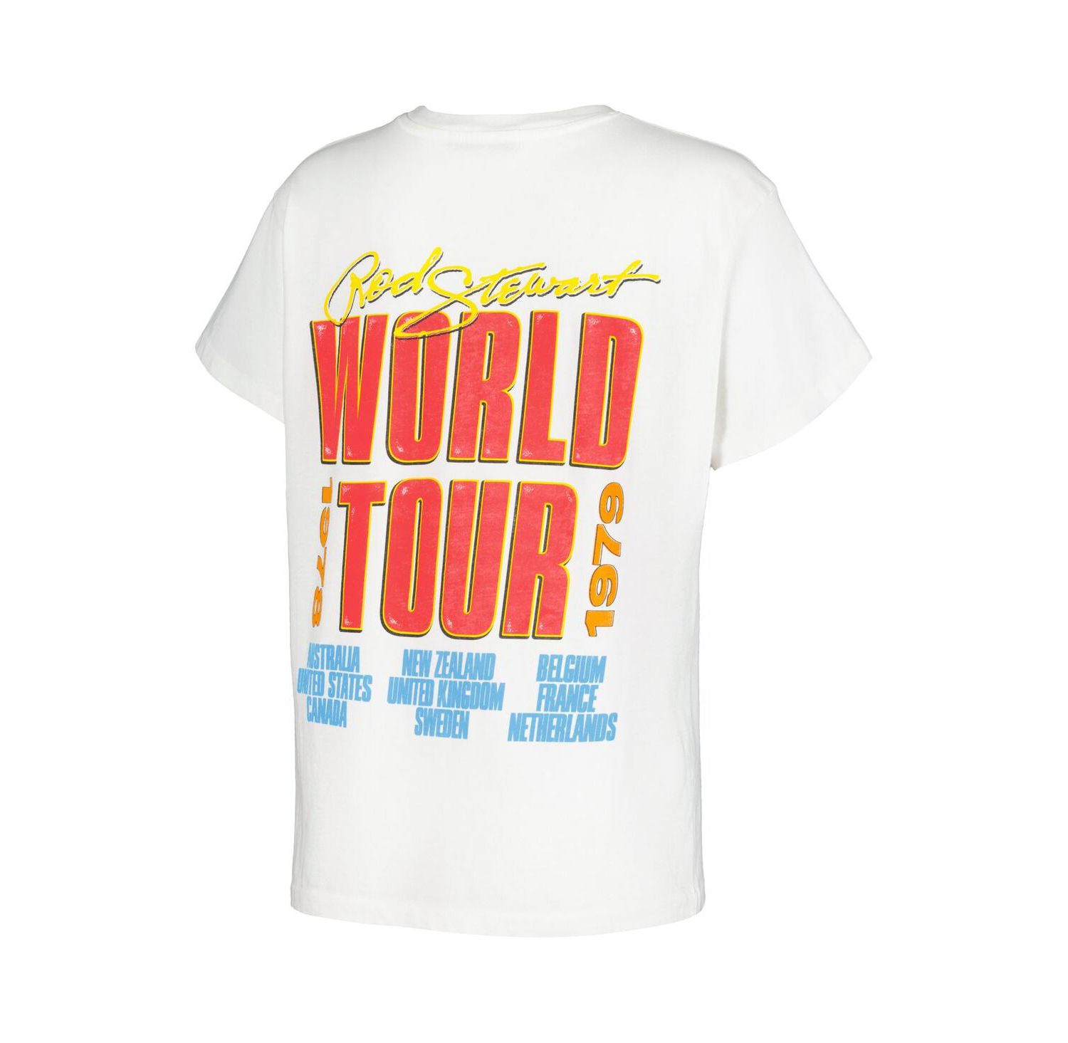 Women's White Rod Stewart 1978/79 World Tour Graphic T-Shirt