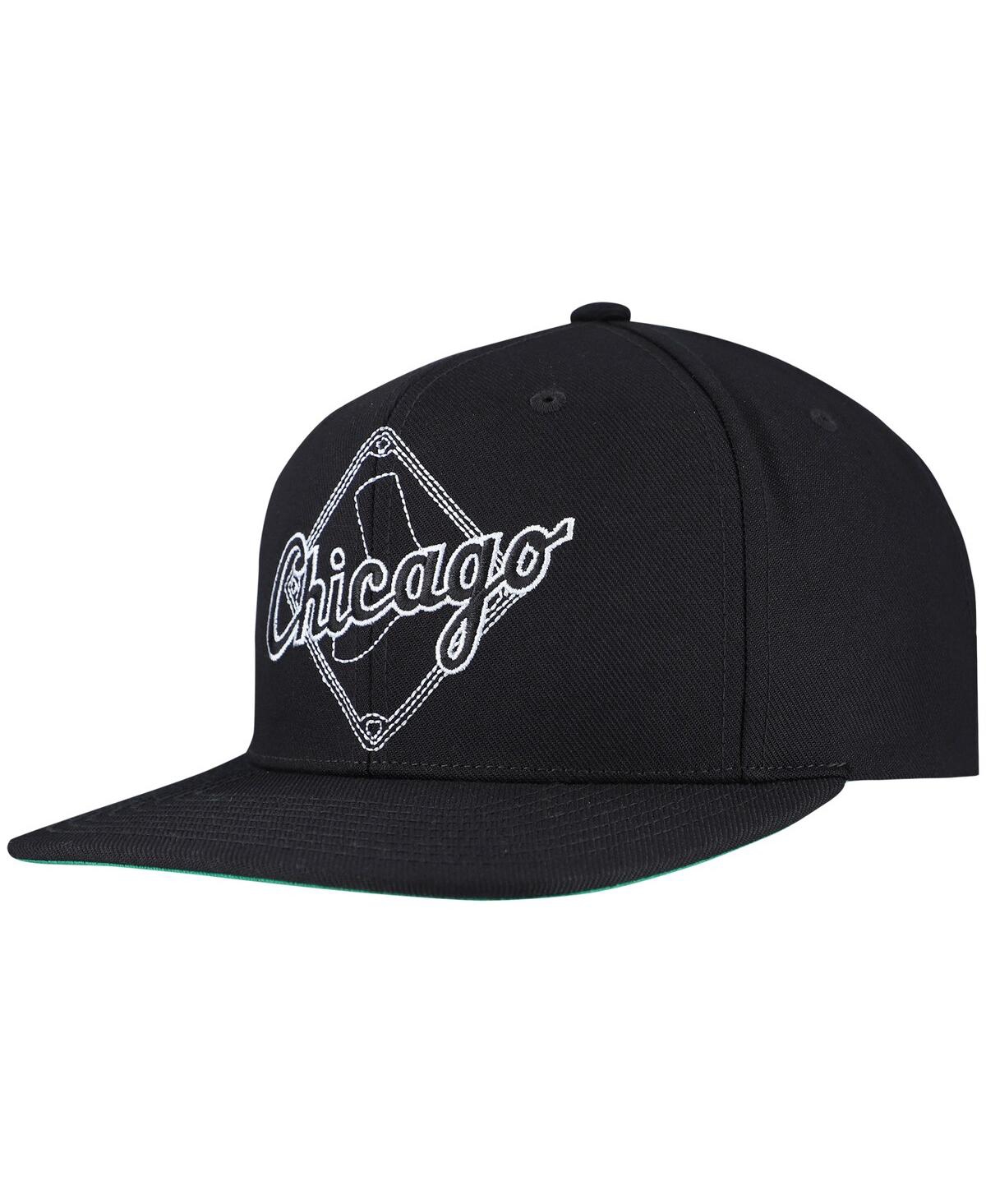 Mitchell & Ness Men's Black Chicago White Sox Double Up Snapback Hat In Black