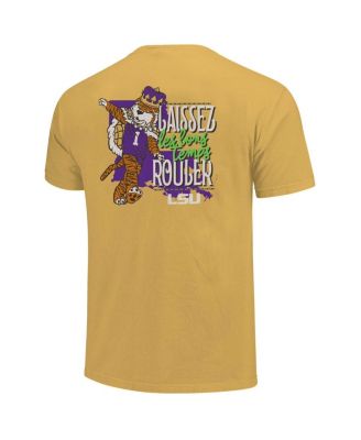 Men's and Women's Gold LSU Tigers Mardi Gras Hyper Local Comfort Colors T-Shirt
