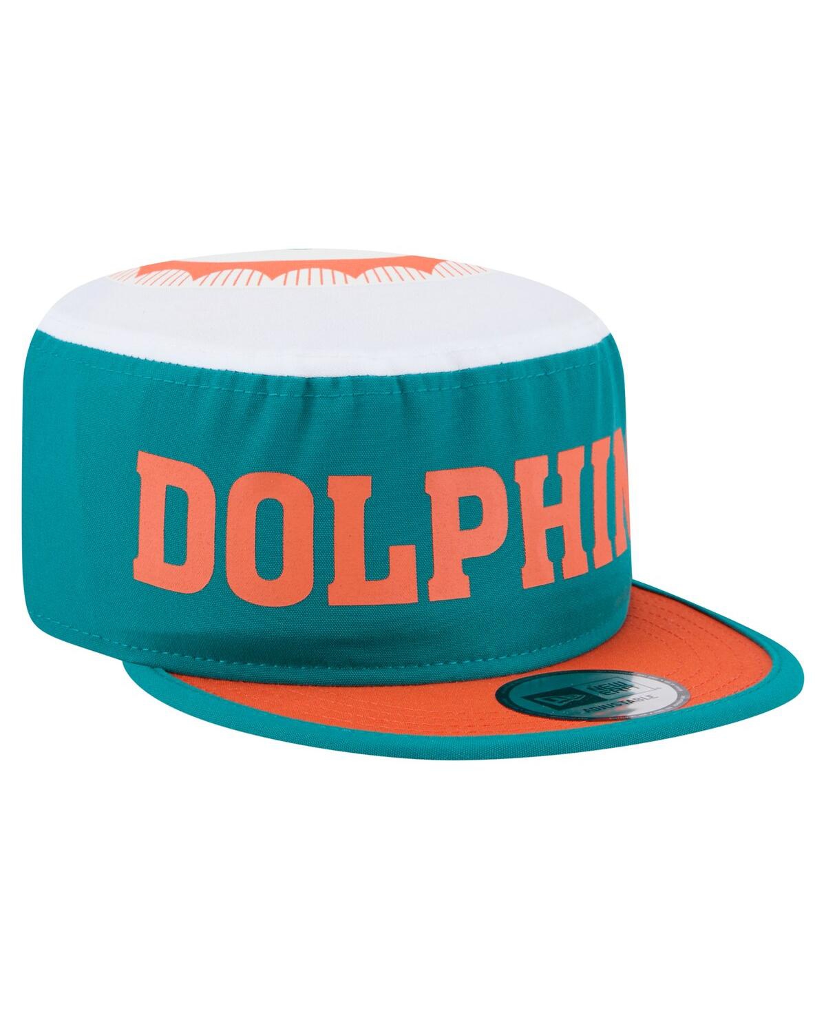 New Era Men's Aqua Miami Dolphins Throwback Retro Painter Snapback Hat In Aqua