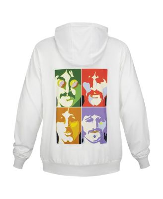 Men's and Women's White The Beatles Logo and Faces UPF 50 Pullover Hoodie